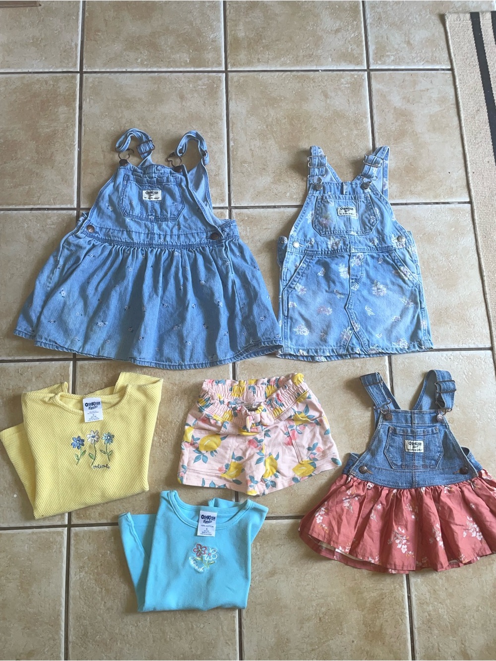 Vintage OshKosh B’ gosh girls toddler clothing bundle Made in USA